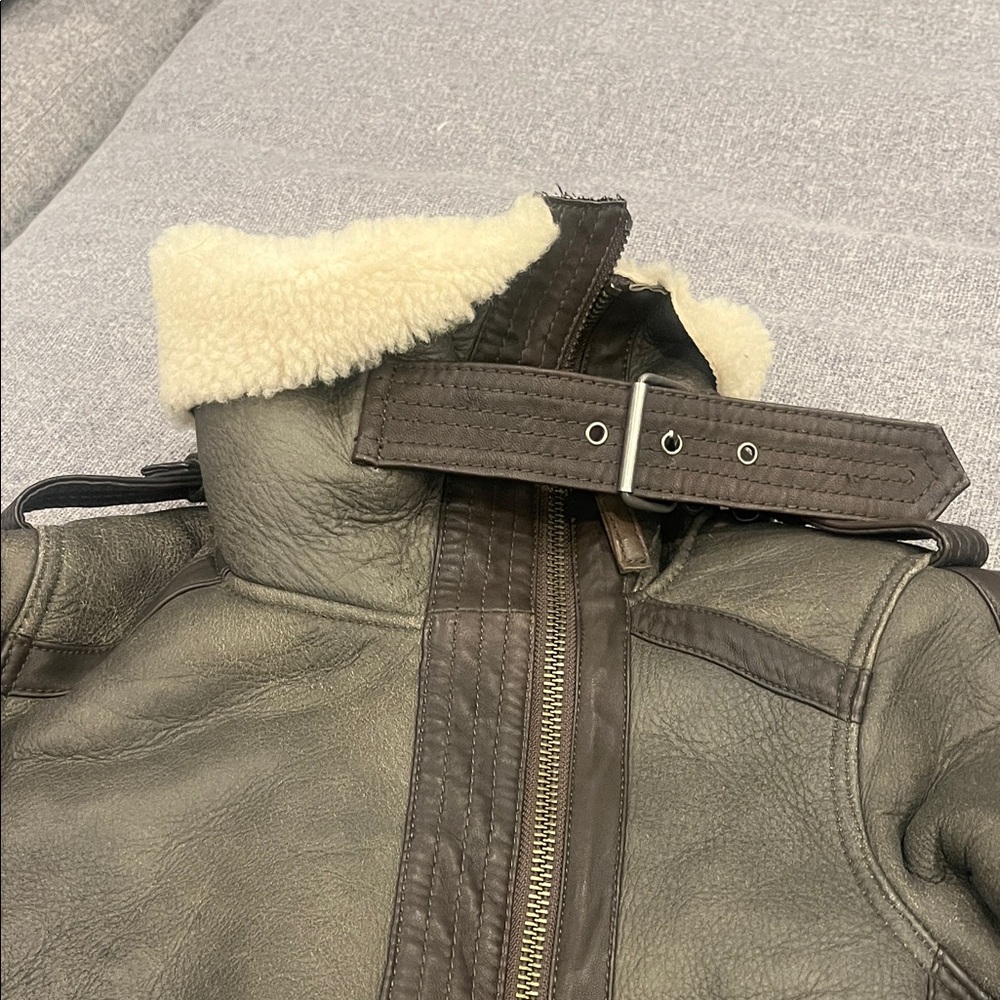 Shearling Lined Leather Jacket - image 3